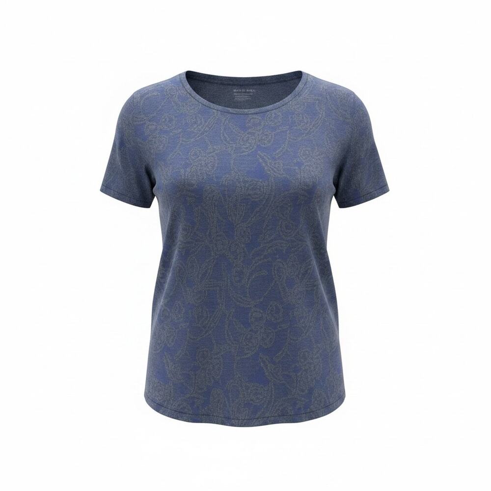 Simply Vera Wang Blue Cap Sleeve Knit Top Size L